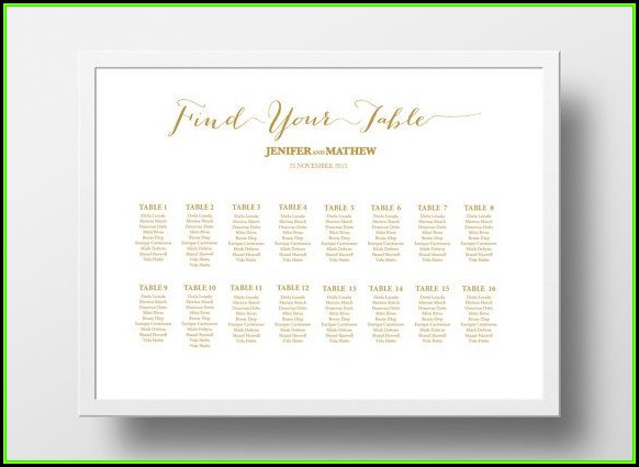 Table Seating Chart Template Poster Table Seating Chart Template Poster