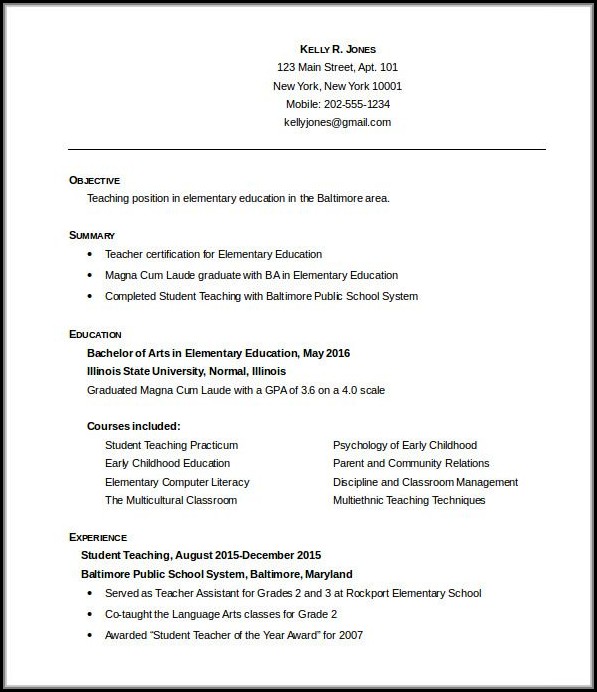 Teaching Resume Templates Free Teaching Resume Templates Free