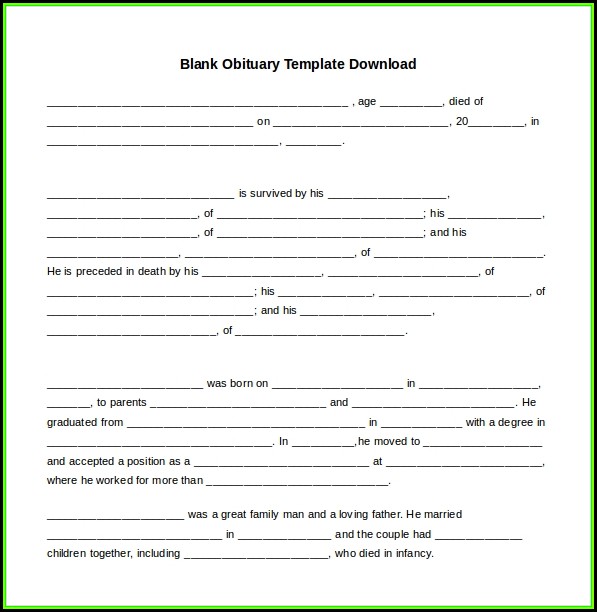 Template For Obituary Microsoft Word Template For Obituary Microsoft Word
