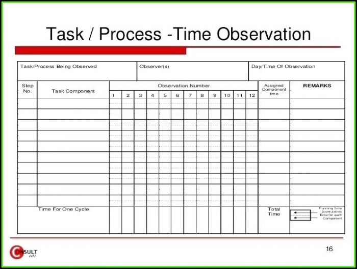 Time Motion Study Template Excel Time Motion Study Template Excel