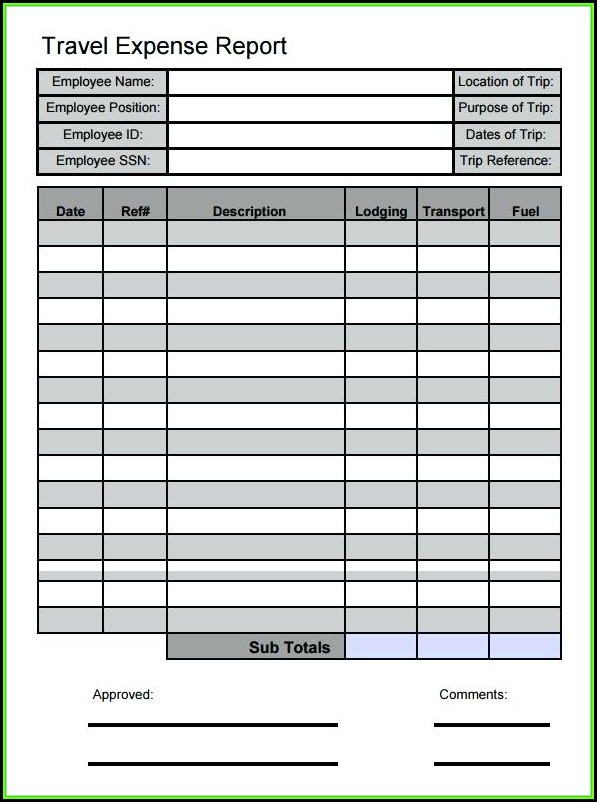 Travel Expense Report Form Excel Travel Expense Report Form Excel