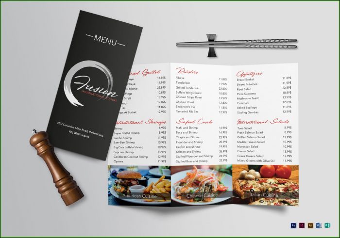 Tri Fold Menu Template Word Tri Fold Menu Template Word