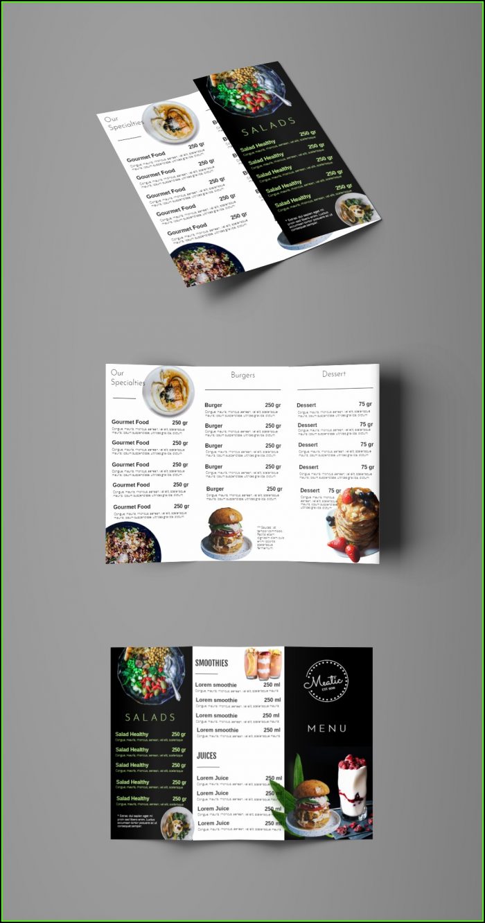Trifold Menu Template Free Trifold Menu Template Free