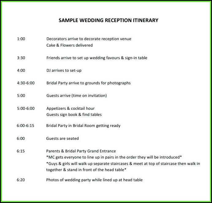 Wedding Day Itinerary Template Pdf Wedding Day Itinerary Template Pdf
