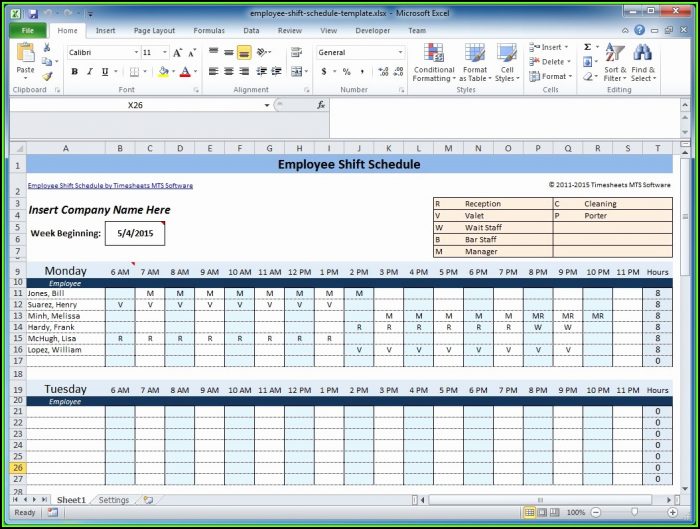 Weekly Employee Shift Schedule Template Excel Weekly Employee Shift Schedule Template Excel