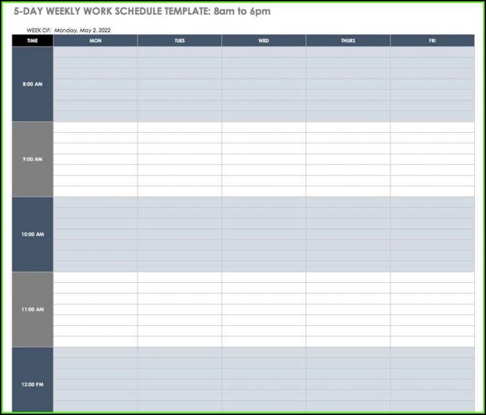 Weekly Employee Work Schedule Template Excel Weekly Employee Work Schedule Template Excel