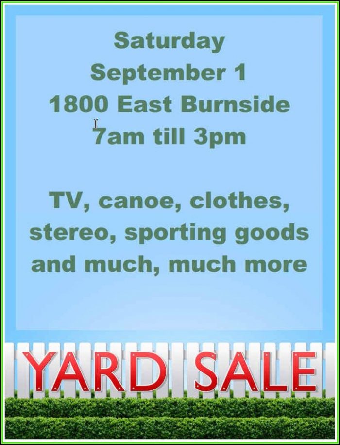 Yard Sale Signs Templates Free Yard Sale Signs Templates Free