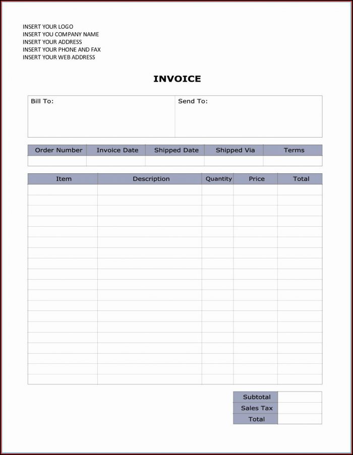 Blank Invoice Template Word Blank Invoice Template Word