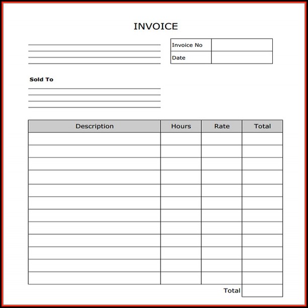 Blank Invoice Templates To Print Blank Invoice Templates To Print