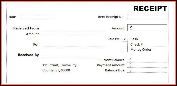 Blank Receipt Template Word Blank Receipt Template Word