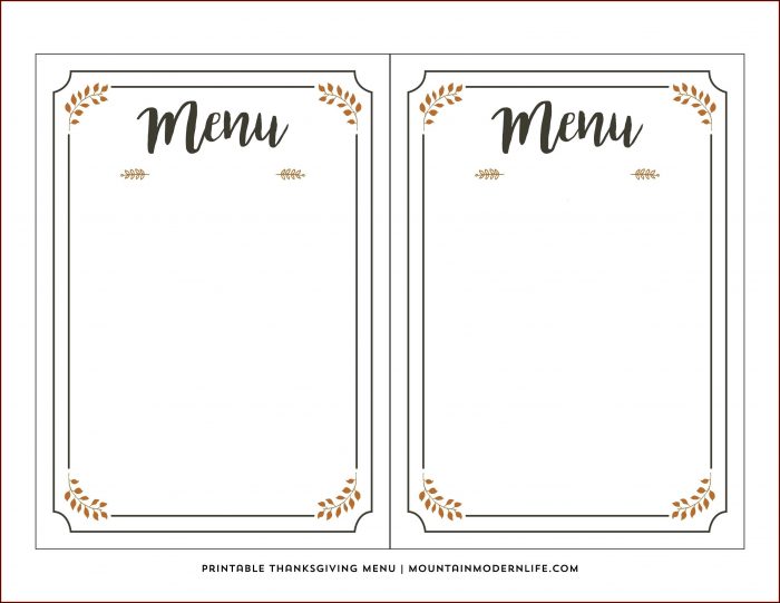 Blank Restaurant Menu Template Blank Restaurant Menu Template