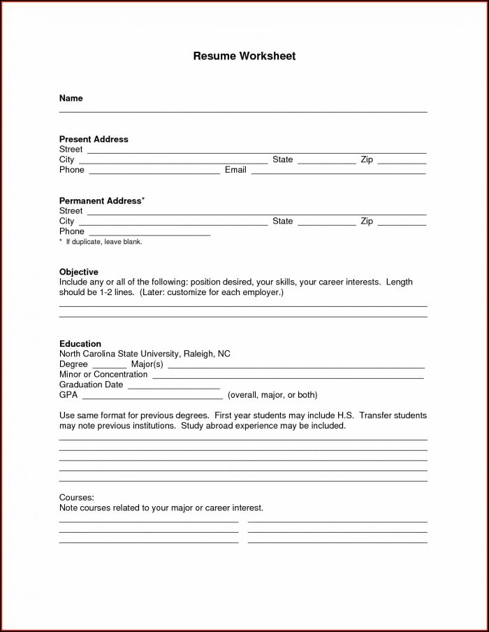 Blank Resume Template Pdf Free Download Blank Resume Template Pdf Free Download