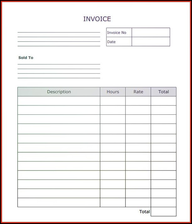 Blank Service Invoice Template Pdf Blank Service Invoice Template Pdf