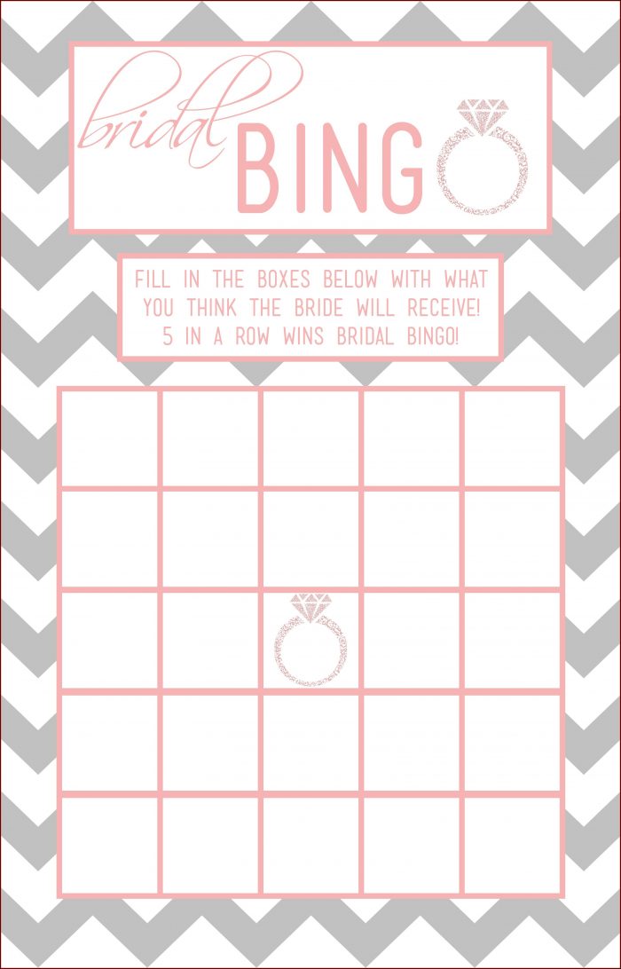 Bridal Shower Bingo Template Free Printable Bridal Shower Bingo Template Free Printable