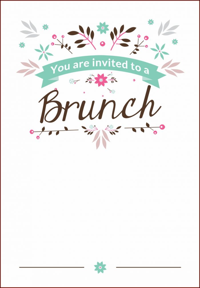 Brunch Invitation Template Printable Brunch Invitation Template Printable