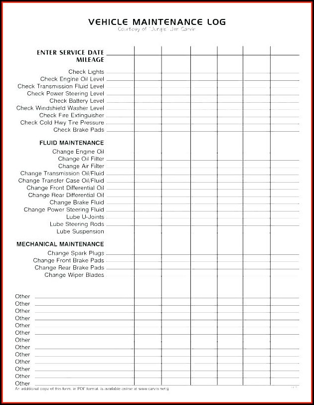 Car Mileage Log Book Template Car Mileage Log Book Template