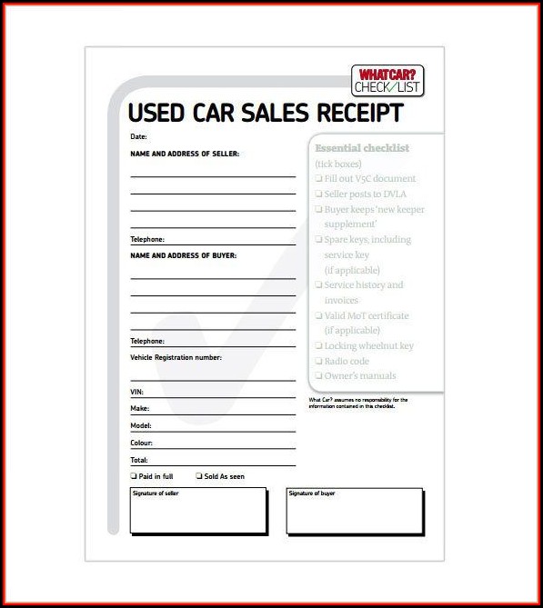 Car Sale Receipt Template Word Car Sale Receipt Template Word
