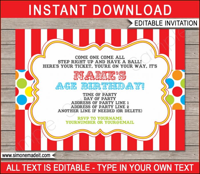 Carnival Invitation Template Carnival Invitation Template