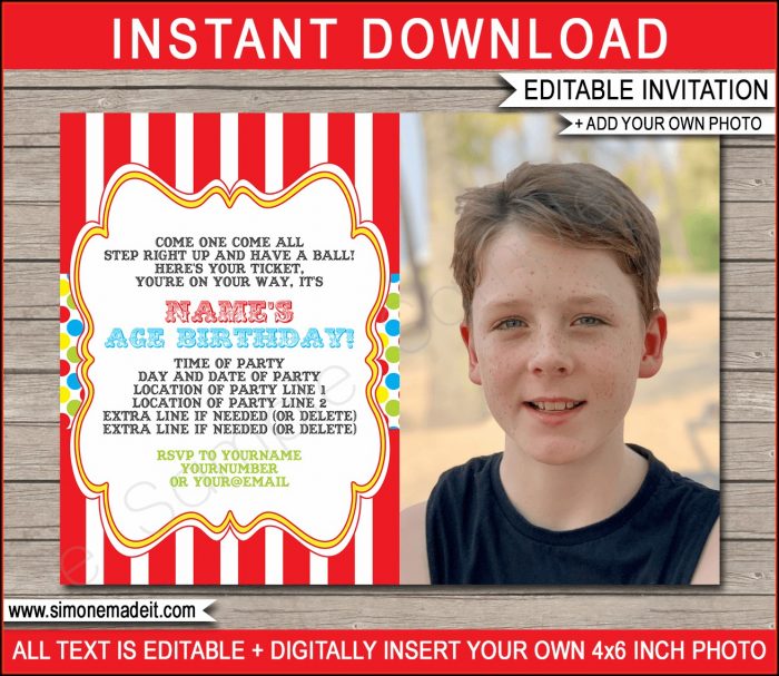 Carnival Theme Invitation Template Carnival Theme Invitation Template