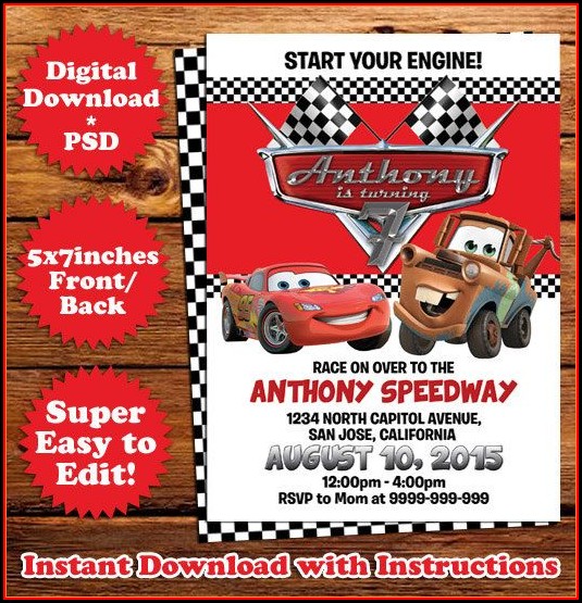 Cars Invitation Template Download Cars Invitation Template Download