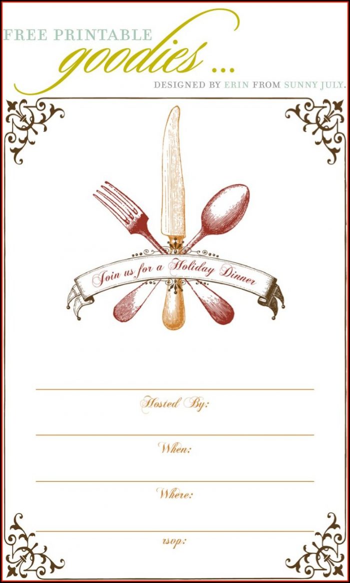 Christmas Dinner Invitation Template Free Christmas Dinner Invitation Template Free