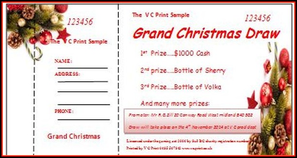 Christmas Raffle Ticket Template Word Christmas Raffle Ticket Template Word