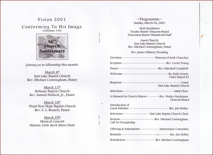 Church Anniversary Program Templates Free Church Anniversary Program Templates Free