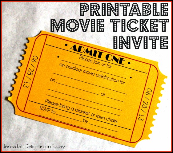 Cinema Ticket Invitation Template Cinema Ticket Invitation Template