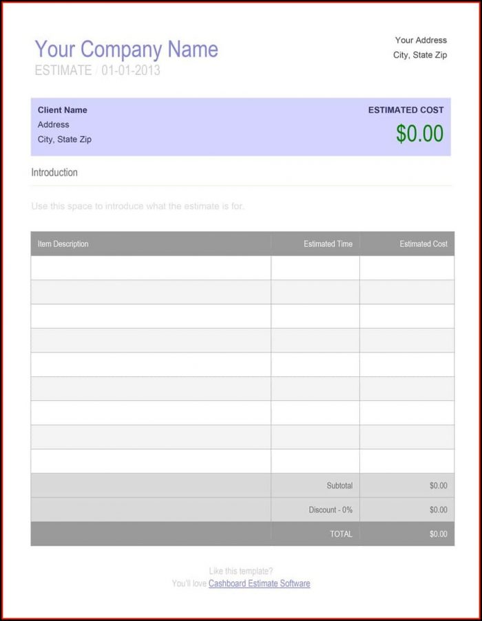 Cleaning Estimate Template Excel Cleaning Estimate Template Excel