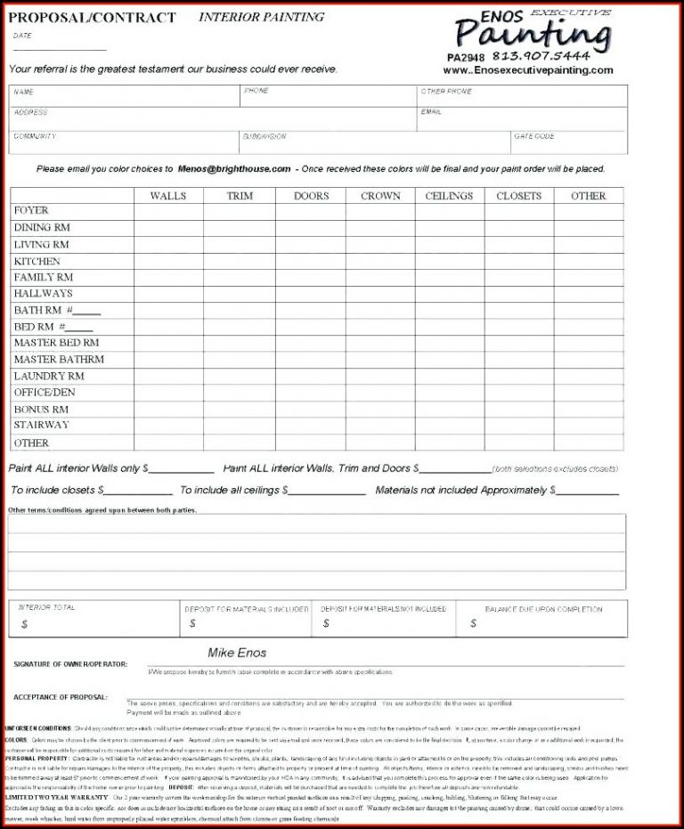 Painting Proposal Template
