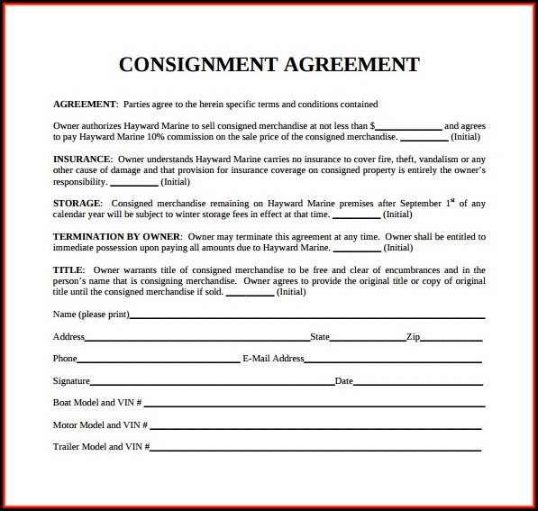 Consignment Stock Contract Template Consignment Stock Contract Template