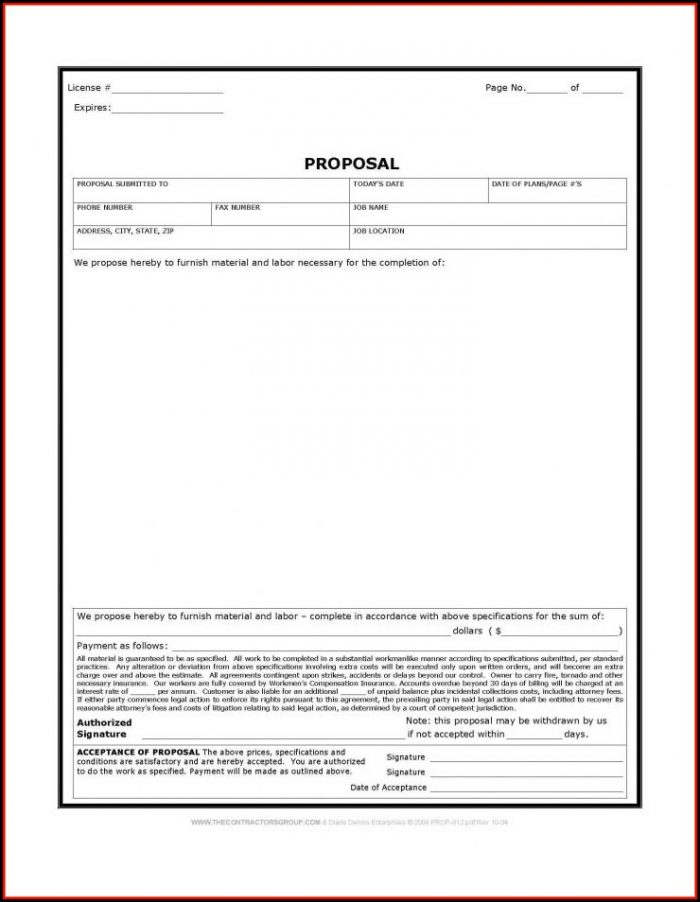 Construction Bid Proposal Template Free Construction Bid Proposal Template Free