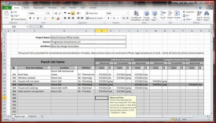 Construction Punch List Template Excel Free Construction Punch List Template Excel Free