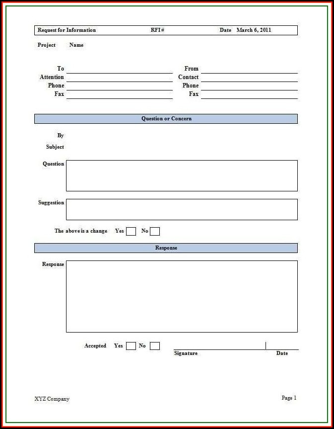 Construction Rfi Template Uk Construction Rfi Template Uk