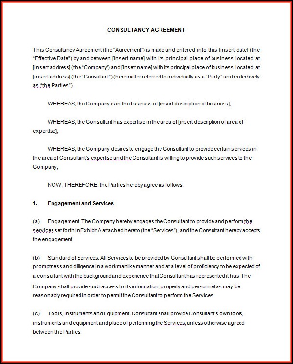 Consultant Agreement Template Free Consultant Agreement Template Free