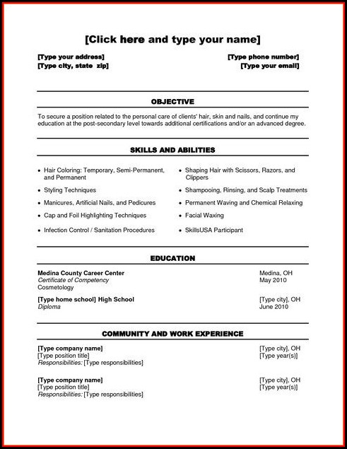 Cosmetology Resume Templates Cosmetology Resume Templates