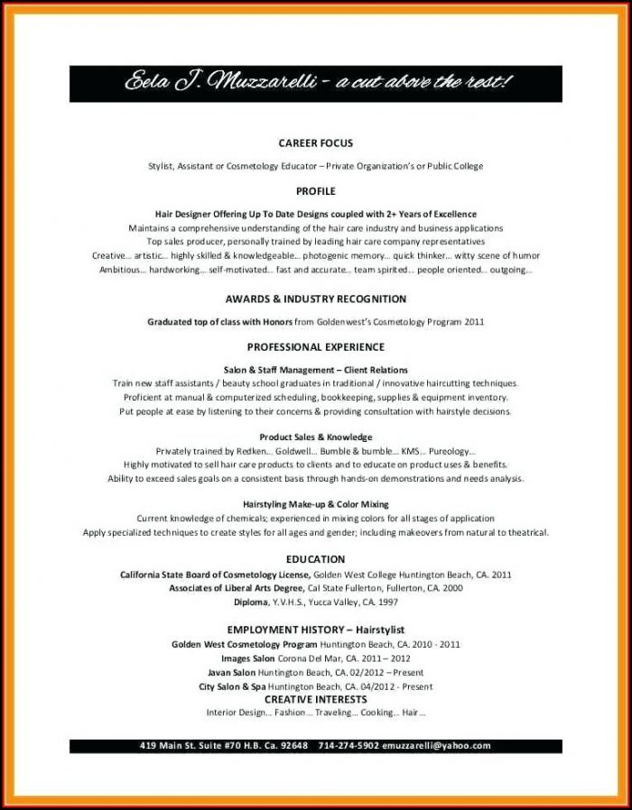 Creative Cosmetology Resume Templates Creative Cosmetology Resume Templates
