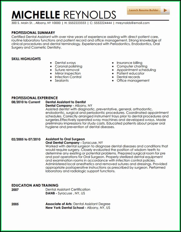 Dental Assistant Resume Template Dental Assistant Resume Template