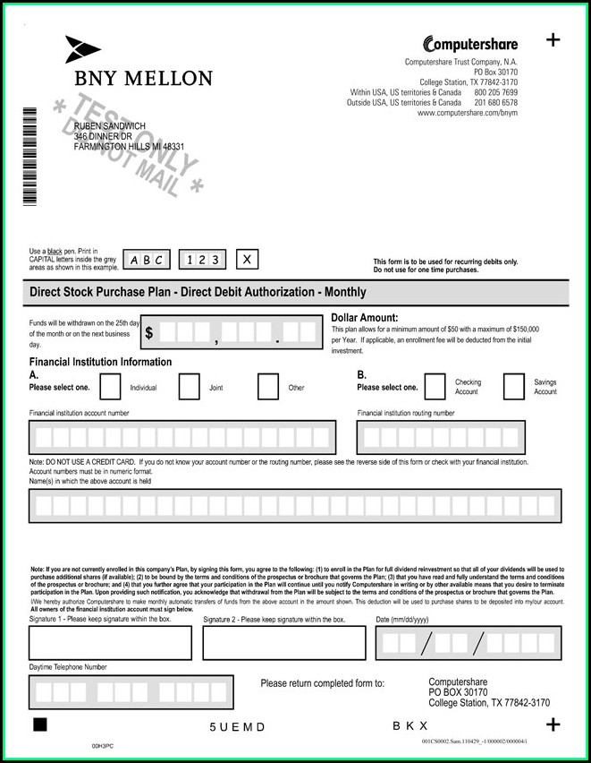 Direct Debit Authorization Form Template Direct Debit Authorization Form Template