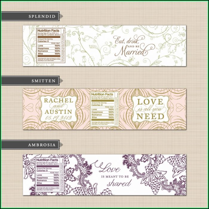 Diy Wedding Water Bottle Label Template Diy Wedding Water Bottle Label Template
