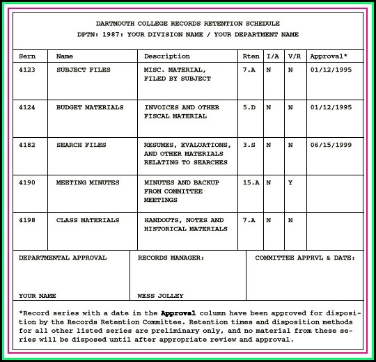 Document Retention Policy Template 2018 Document Retention Policy Template 2018