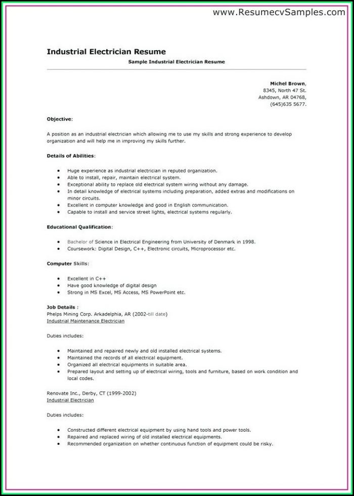 Electrician Cv Template Nz Electrician Cv Template Nz