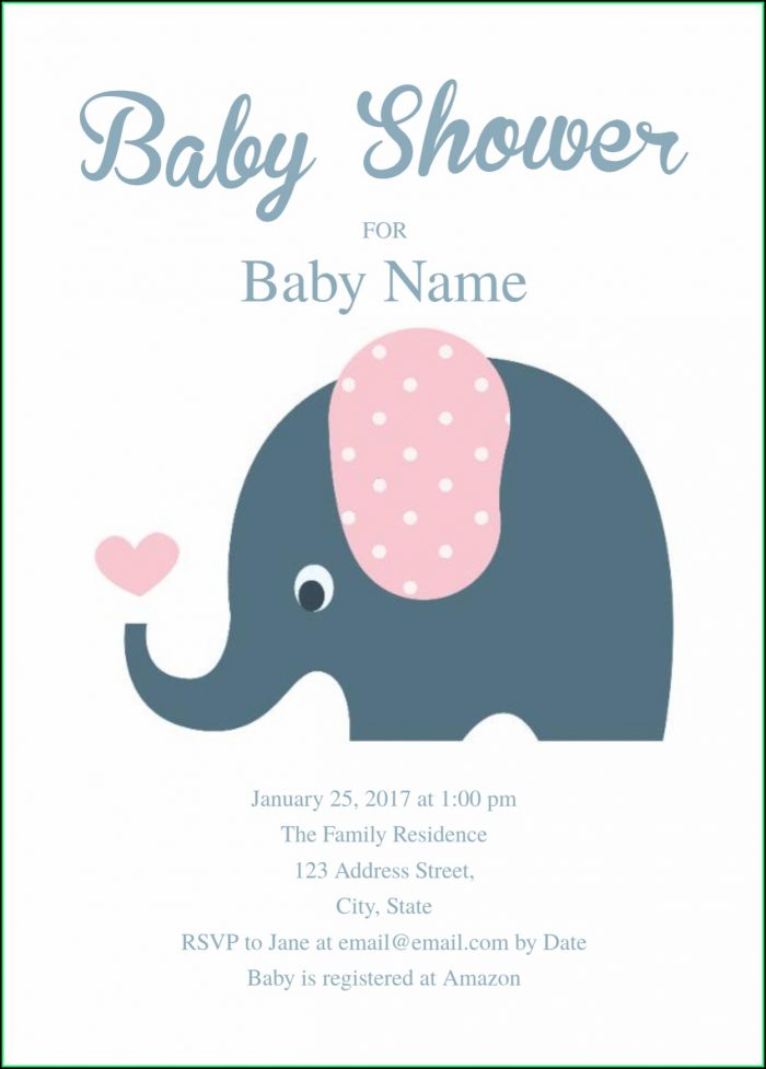 Elephant Baby Shower Invitation Templates Elephant Baby Shower Invitation Templates