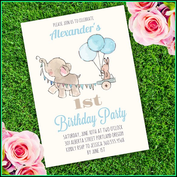 Elephant Birthday Party Invitation Template Elephant Birthday Party Invitation Template