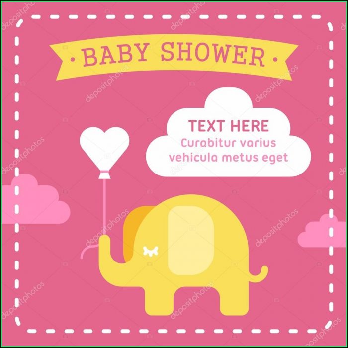 Elephant Girl Baby Shower Invitations Templates Elephant Girl Baby Shower Invitations Templates