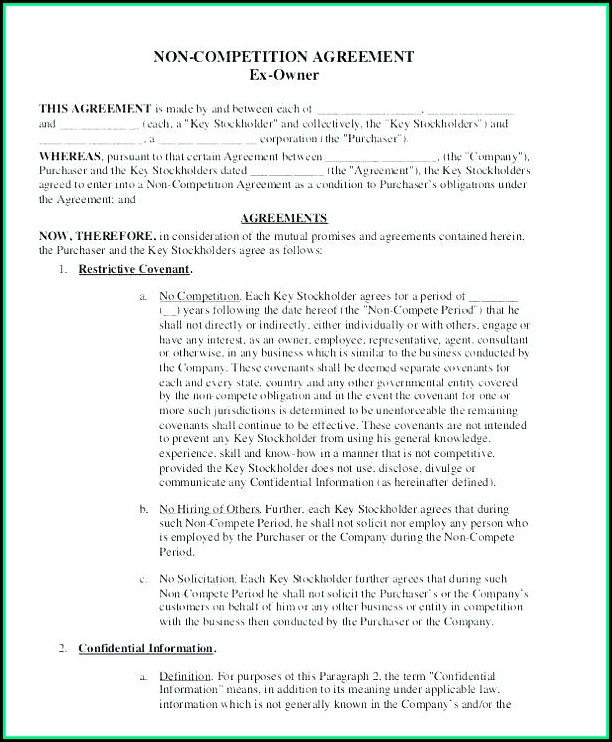 Employee Confidentiality Non Compete Agreement Template Employee Confidentiality Non Compete Agreement Template