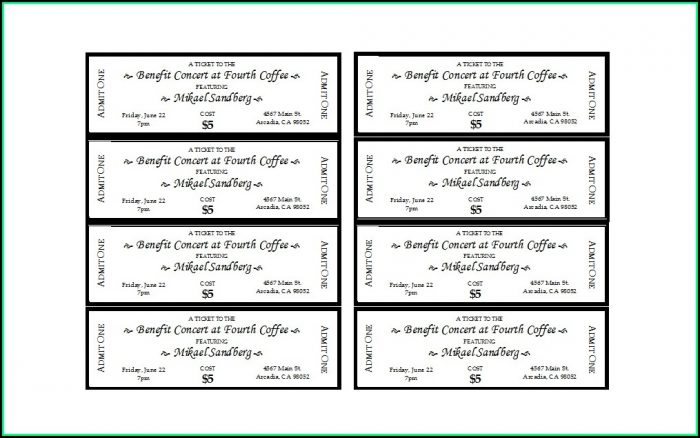 Event Ticket Template Word Event Ticket Template Word