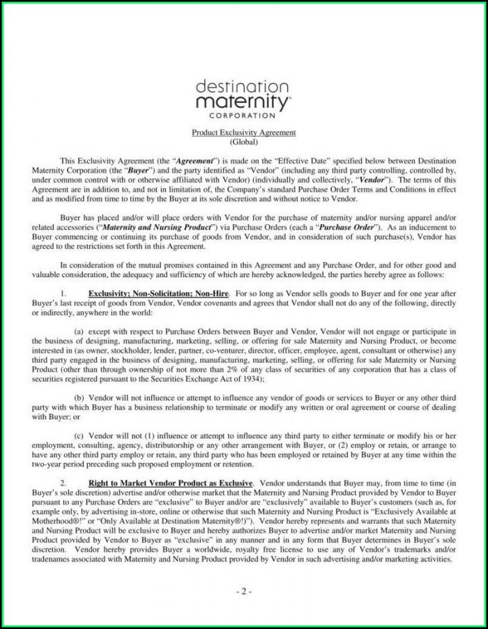 Exclusivity Agreement Template Uk Exclusivity Agreement Template Uk