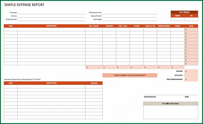 Expense Report Spreadsheet Template Expense Report Spreadsheet Template