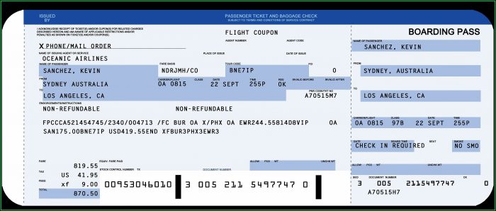 Fake Airline Ticket Template Free Fake Airline Ticket Template Free